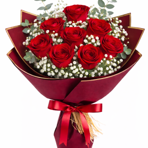 9 Kırmızı Gül Buketi