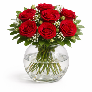 Akvaryum Vazoda 7 Gül