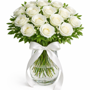 Vazoda 15 Beyaz Gül