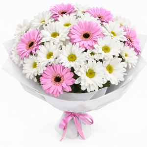 PEMBE GERBERA VE PAPATYA BUKETİ